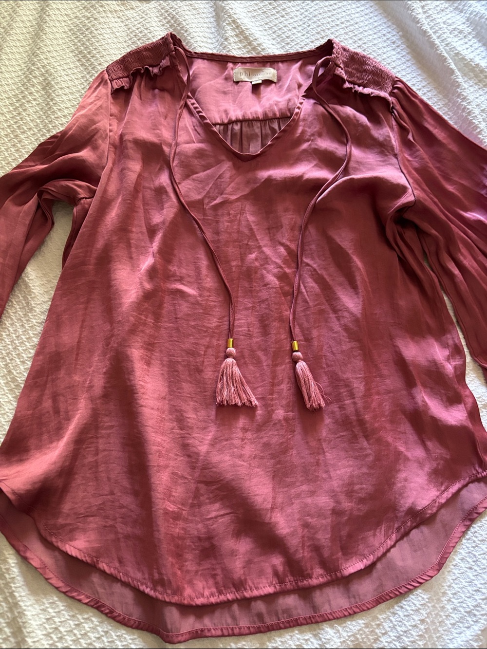 Women’s Philosophy rose pink satin look blouse